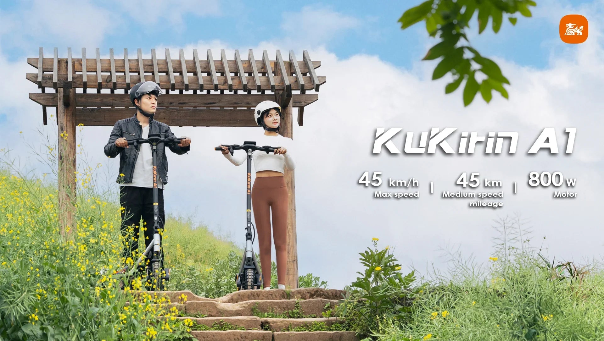 KuKirin A1 Elscooter 2025 - Tophastighet 45km/h - Räckvid 45km - 800W
